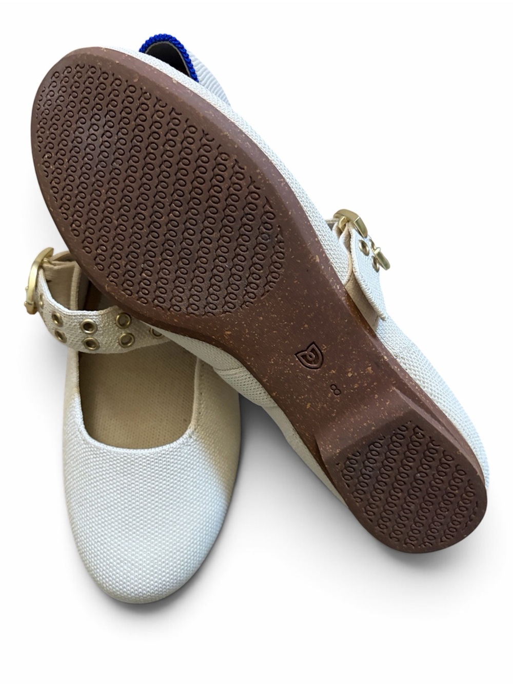 Rothy's Cream Mary Jane Flats with Gold Buckle - Picture 6 of 10